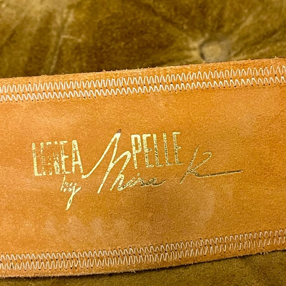 Vtg. Linea Pelle Made in Italy Wide Belt with Abalone Detail 🌵Large - Picture 2 of 6